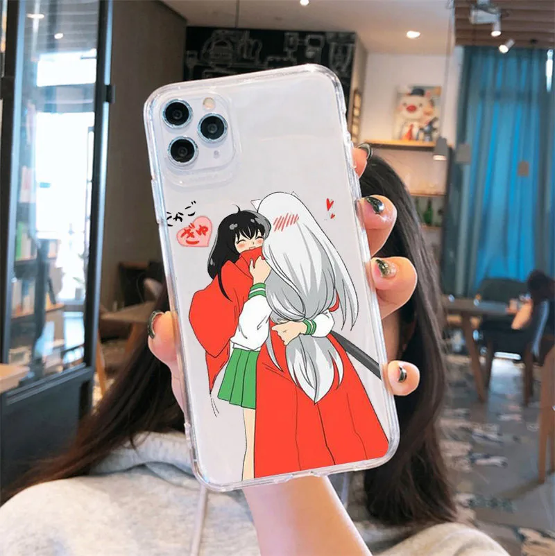 phone case transparent for iphone 11 12 13 mini pro xs max 8 7 6 6s plus x se2 xr hot japan anime inuyasha higurash cover coque free global shipping
