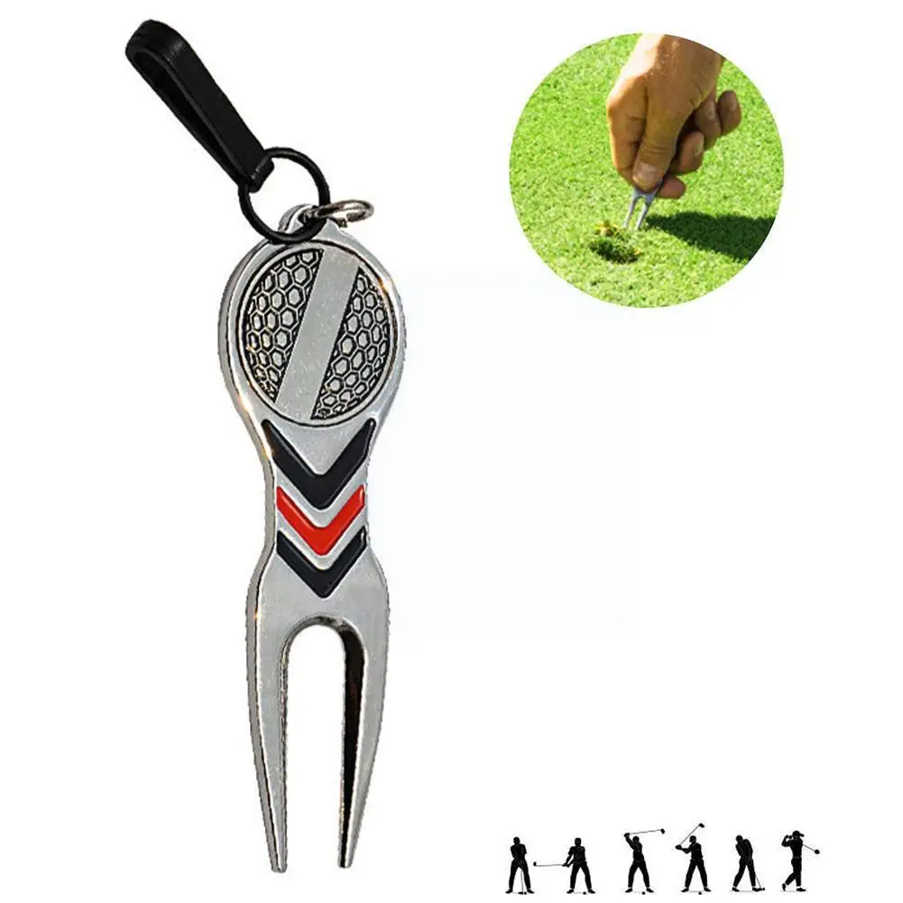 

Golf Green Repair Tool Golf Pitchfork Pitch Groove Tool Aids Fork Pitch Training Golf Cleaner Repair Ball Putting U4f9