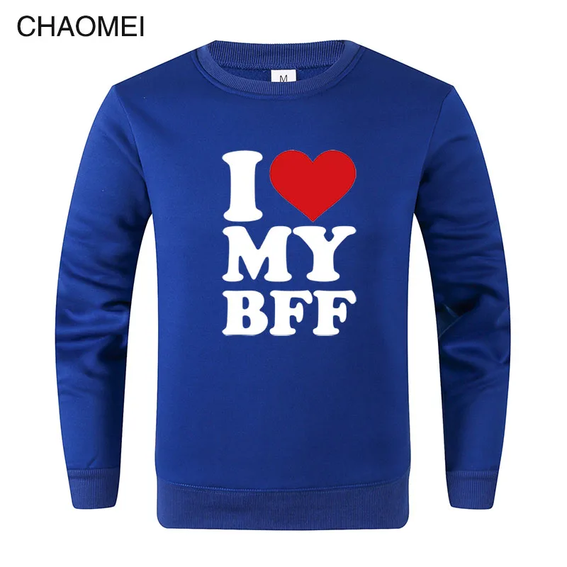 Толстовка мужская с надписью I love my best Friend forever bff | Мужская одежда