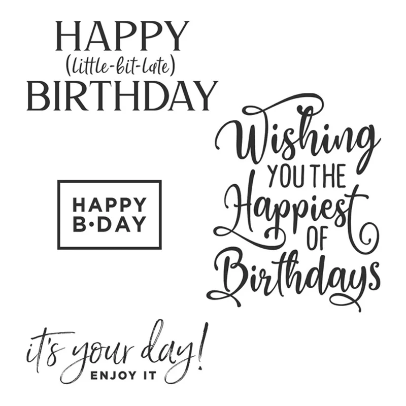 

Happiest of Birthdays Stamp Set Birthday Celebrations Sentiments Clear Stamps For DIY Scrapbooking Cards Making Crafts 2021 New
