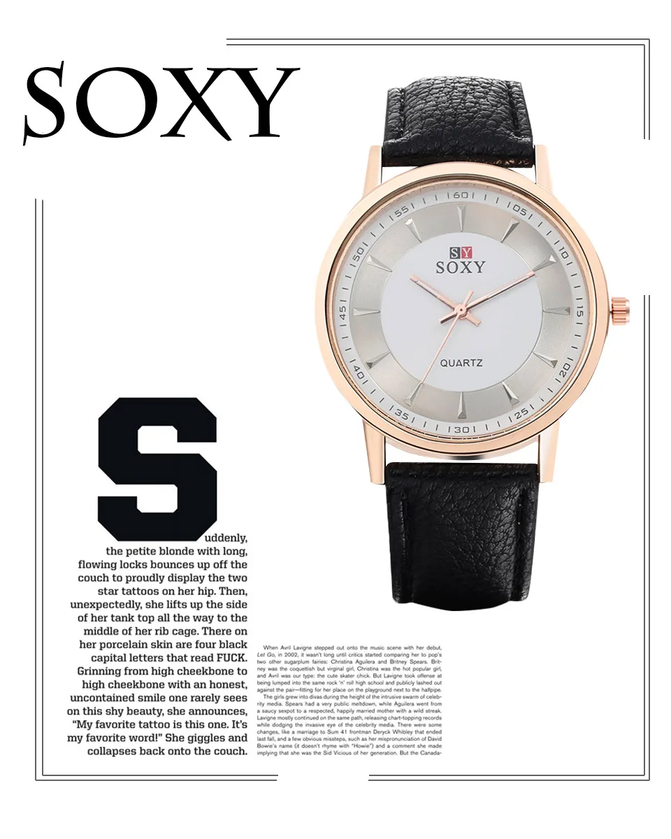 

New Quartz Men Watches High quality Brand SOXY watch Fashion & Casual Luxury Leather Watch Elegant Wristwatch relojio Hot Sale!