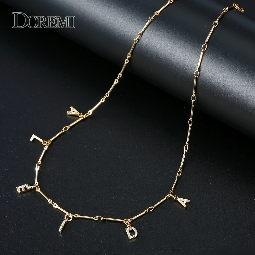 Ожерелье DOREMI 6 мм с цирконием подвеска буквой ожерелье цифрами на заказ именем
