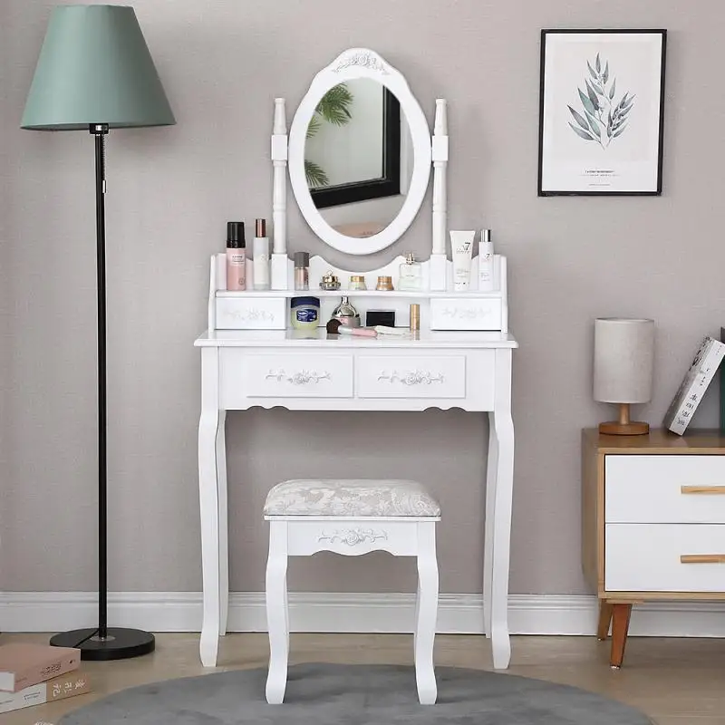 

Туалетный столик для спальни с модным зеркалом 360, органайзер для украшений и макияжа, ящики, скандинавский комод, мебель для спальни, шкаф HWC