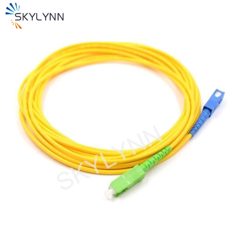 50PCS Optical Fiber Patch Cord SC APC To SC UPC Connector, 2 Meter SM G652D/G657A1/G657A2 SX Core 3.0mm LSZH Jacket Jumper Cable