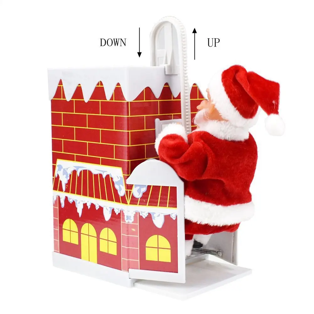 

Прекрасный Санта-Клаус, скалолазание, дымоход, приятный подарок, игрушка с музыкой на Рождество J8 #3