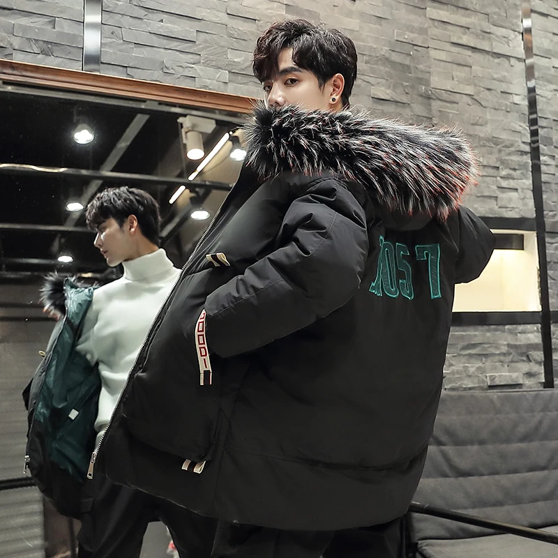 Brand Winter Warm Jacket Male Thick Fur Collar Thermal Parkas Hooded Coat Long Windproof Outerwear High Quality New Men Clothing