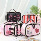 Кожаный Портативный Женский Дорожный Чехол для туалетных принадлежностей, водонепроницаемая женская сумка для хранения туалетных принадлежностей