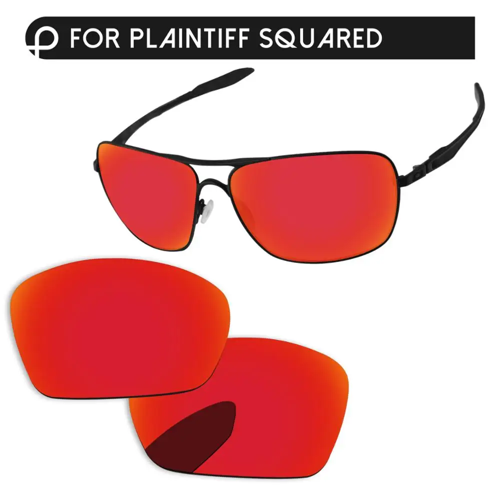 

Papaviva Fire Red Mirror Polarized Replacement Lenses For Plaintiff Squared Sunglasses Frame 100% UVA & UVB Protection