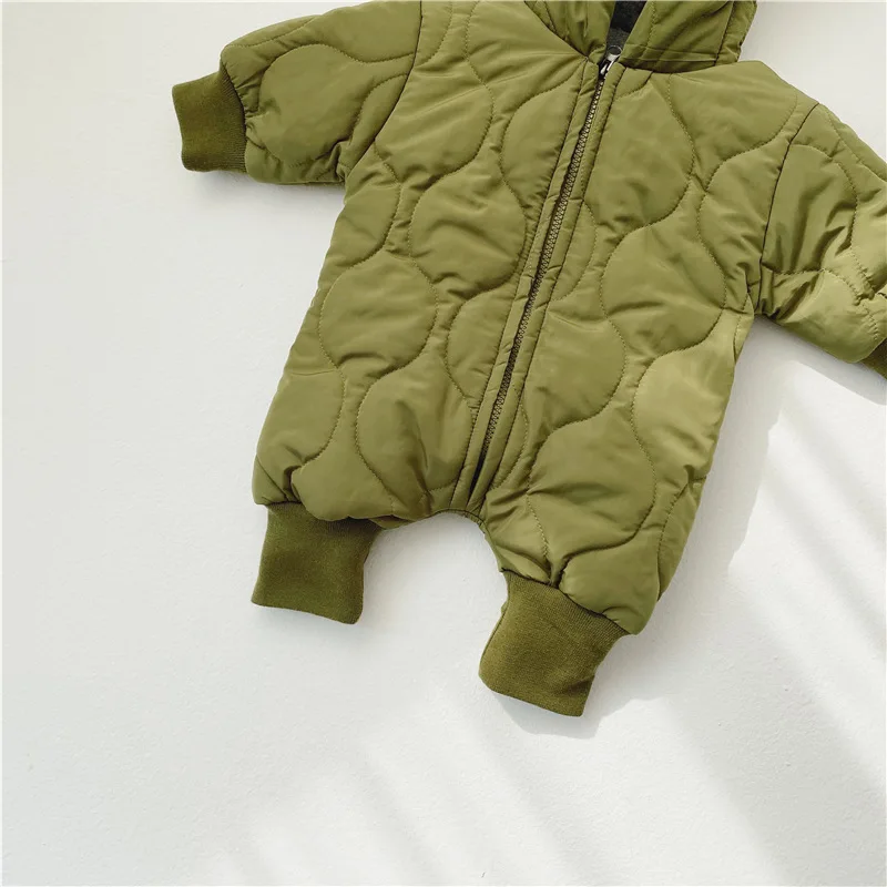 

Baby Boy Winter Romper Clothes Hooded Korean Newborn Girls Thickend Warm Jumpsuits Long Sleeve Cotton-padded Overalls 6M-3y