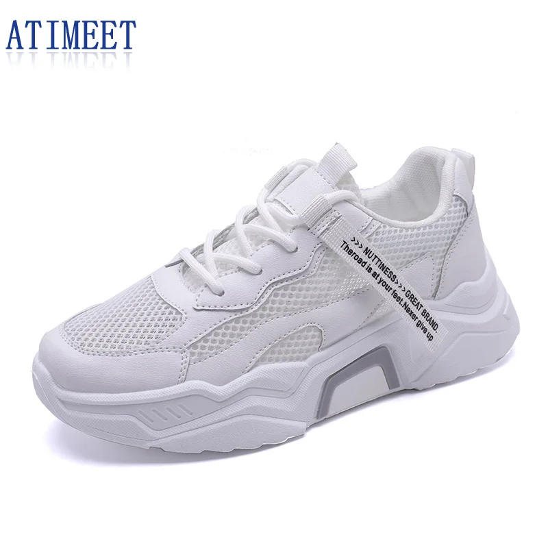 

2021 Summer New Breathable Mesh Sneakers Round Toe Solid Casual Style Shoes