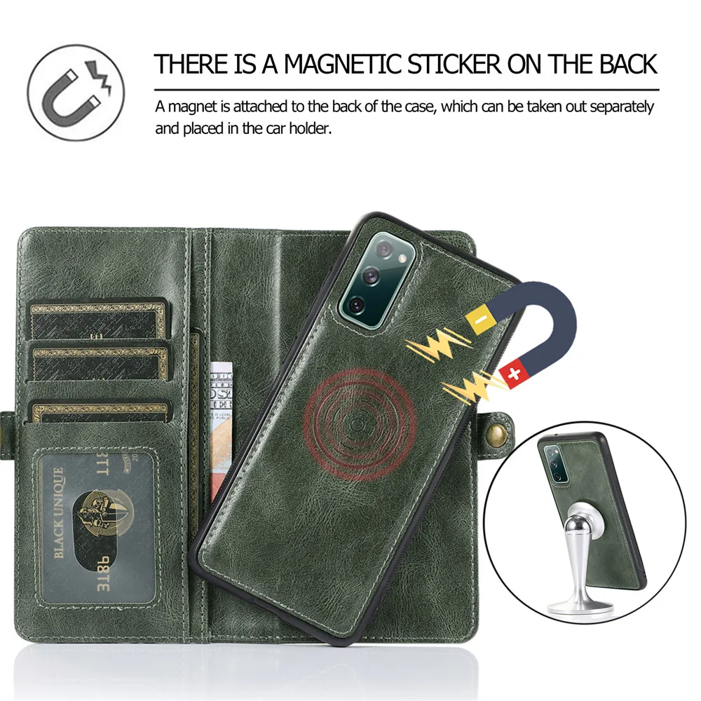 luxury flip leather wallet case for samsung galaxy s22 s21 s20 fe s10e s9 s8 note 20 10 9 8 ultra plus lite card phone bag cover free global shipping