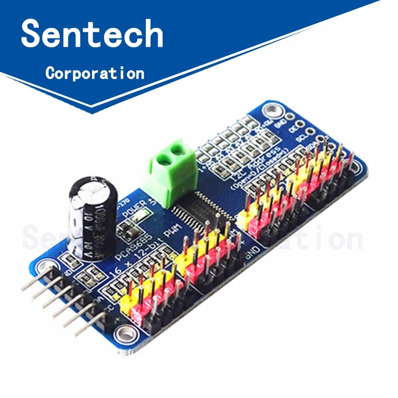 16-канальный 12-битный модуль PCA9685PW PWM/Servo Driver-I2C интерфейса PCA9685, защитный модуль Raspberry pi, серводвигатель