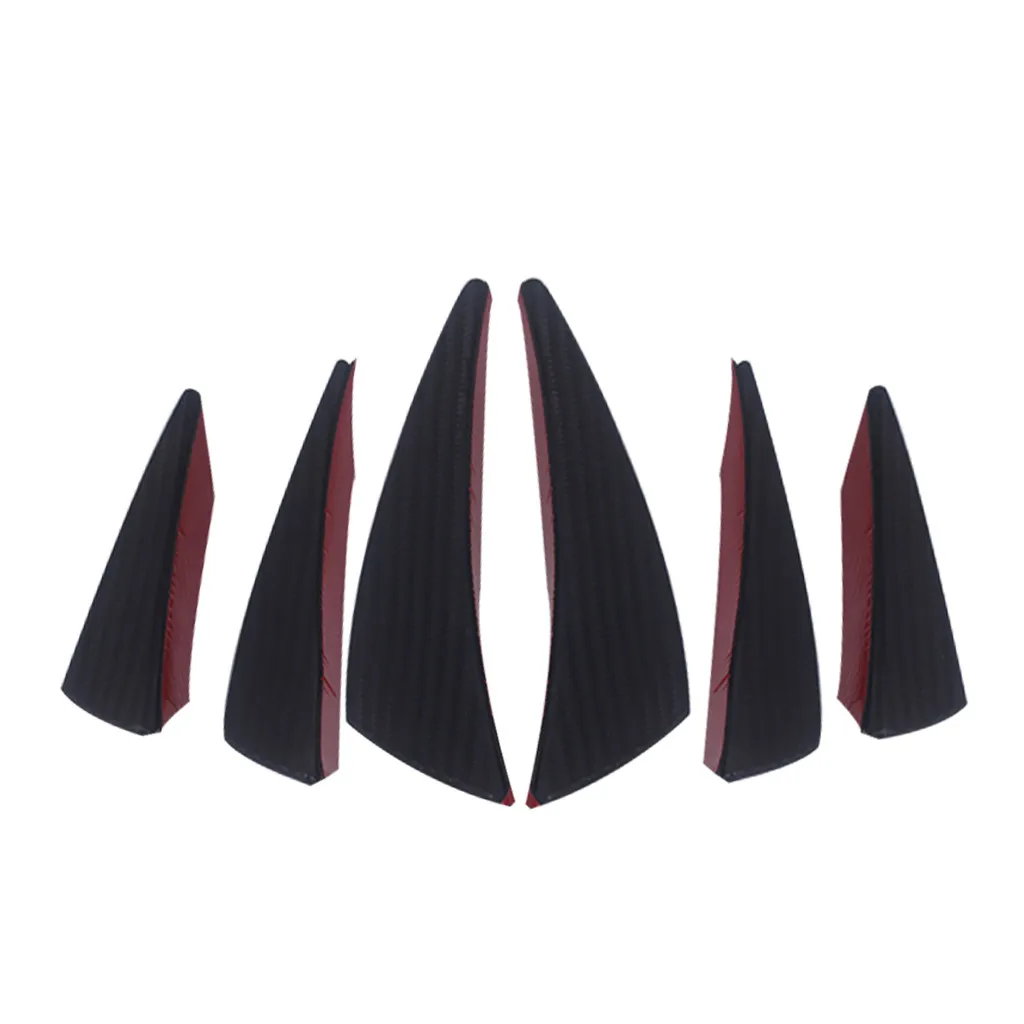 Универсальный черный спойлер из углеродного волокна 6 шт./компл. канарелки для