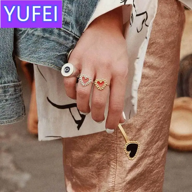 

2019 New Minimalist Lovely Heart Hollow Evil Eye Rings For Women Lady's Gold Silver Color Heart Evil Eye Finger Ring