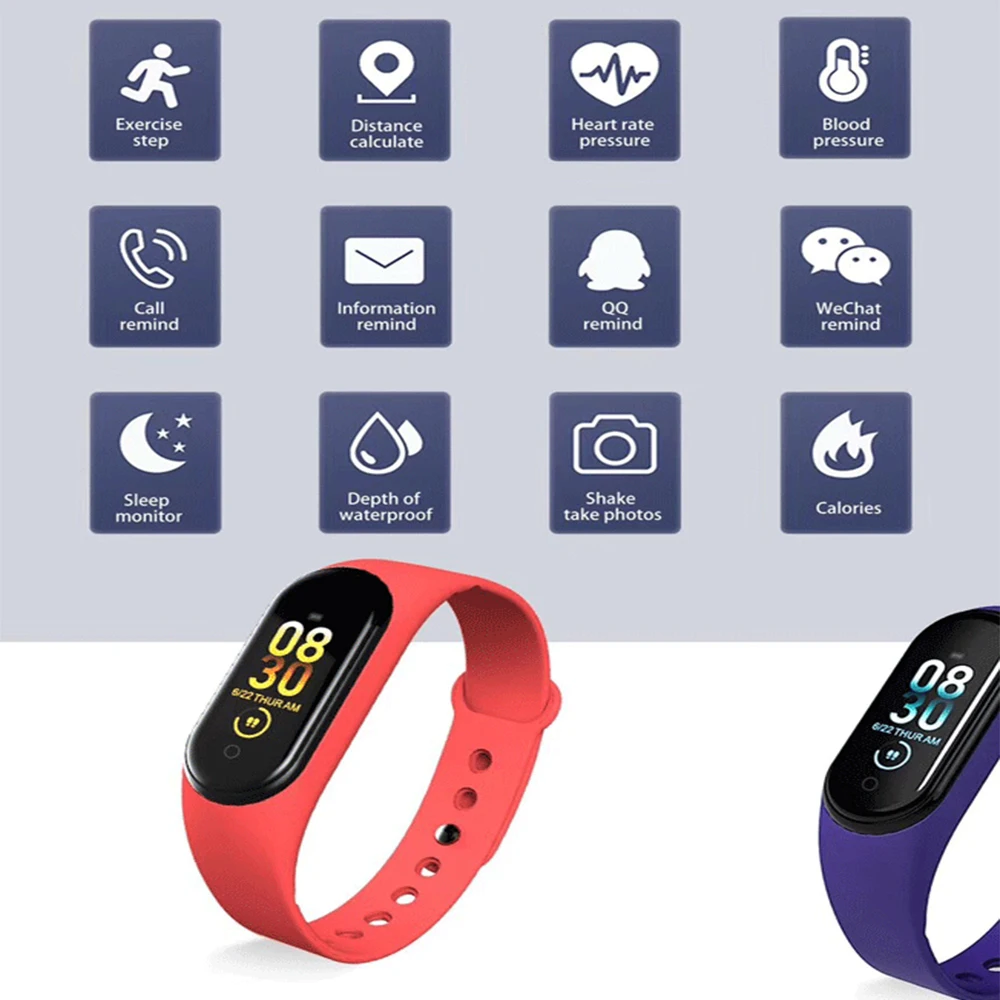 M3 смарт-браслет Фитнес трекер Браслет Водонепроницаемый bluetooth smartwatch светодиодный сообщение монитор сердечного ритма Смарт-браслет