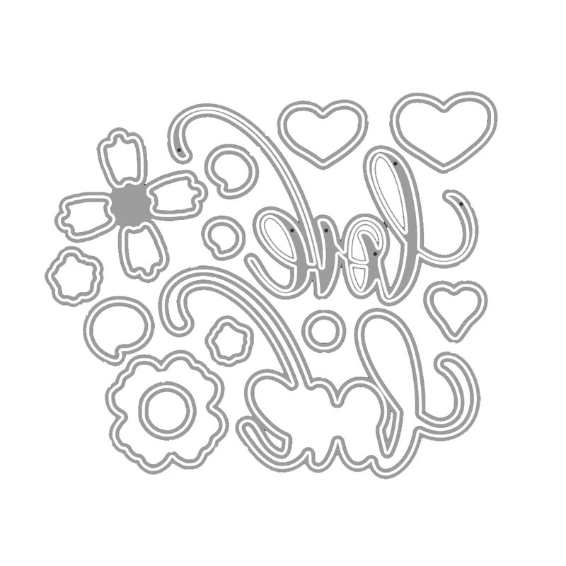 

New 2021 Metal Cutting Dies and Clear Stamps Scrapbooking for Paper Making A Little Love Embossing Frames Card Craft Set