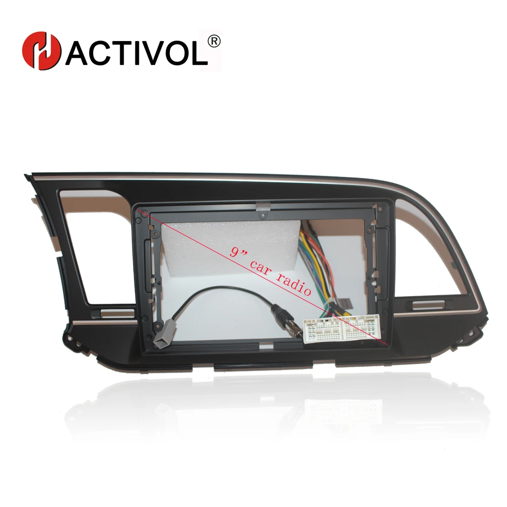 

HACTIVOL 2 Din Car Radio face plate Frame for Hyundai Elantra 2016 Car DVD GPS Navi Player panel dash mount kit car accessory