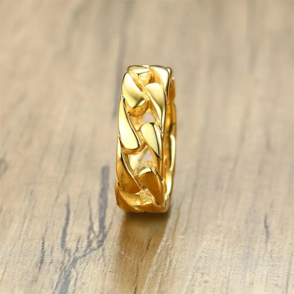 Креативный дизайн локомотив цепочка из титановой стали кольцо толстая звеньев