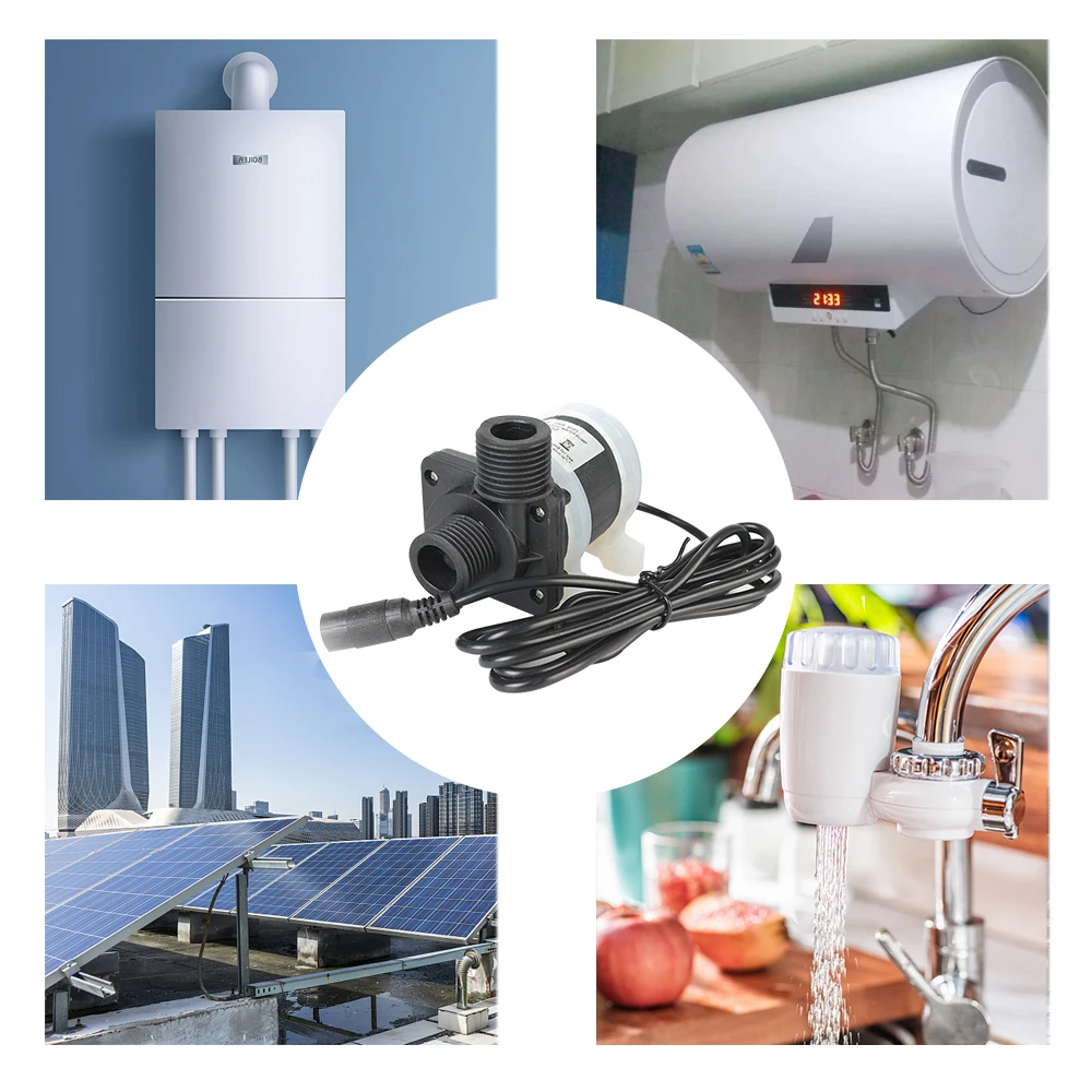 Бесшумный 4-точечный резьбовой водонагреватель душевой нагревательный насос 12 В