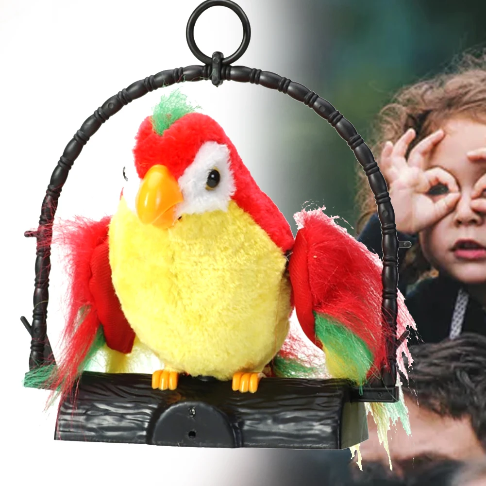

Party Hanging Prank Sound Kids Toy Birthday Gift Electric Parrot Mimics Home Decor Recording Imitate Talking Funny Repeat Voice