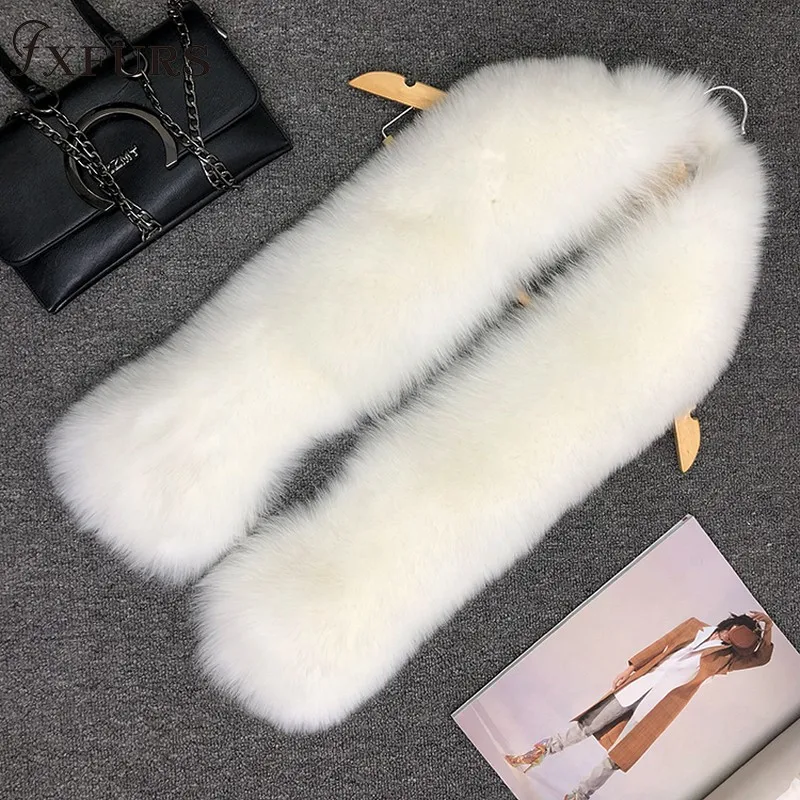 FXFURS роскошный шарф из натурального меха лисы кожаный шарф большого размера натуральный шаль из лисьего меха Зимний женский палантин