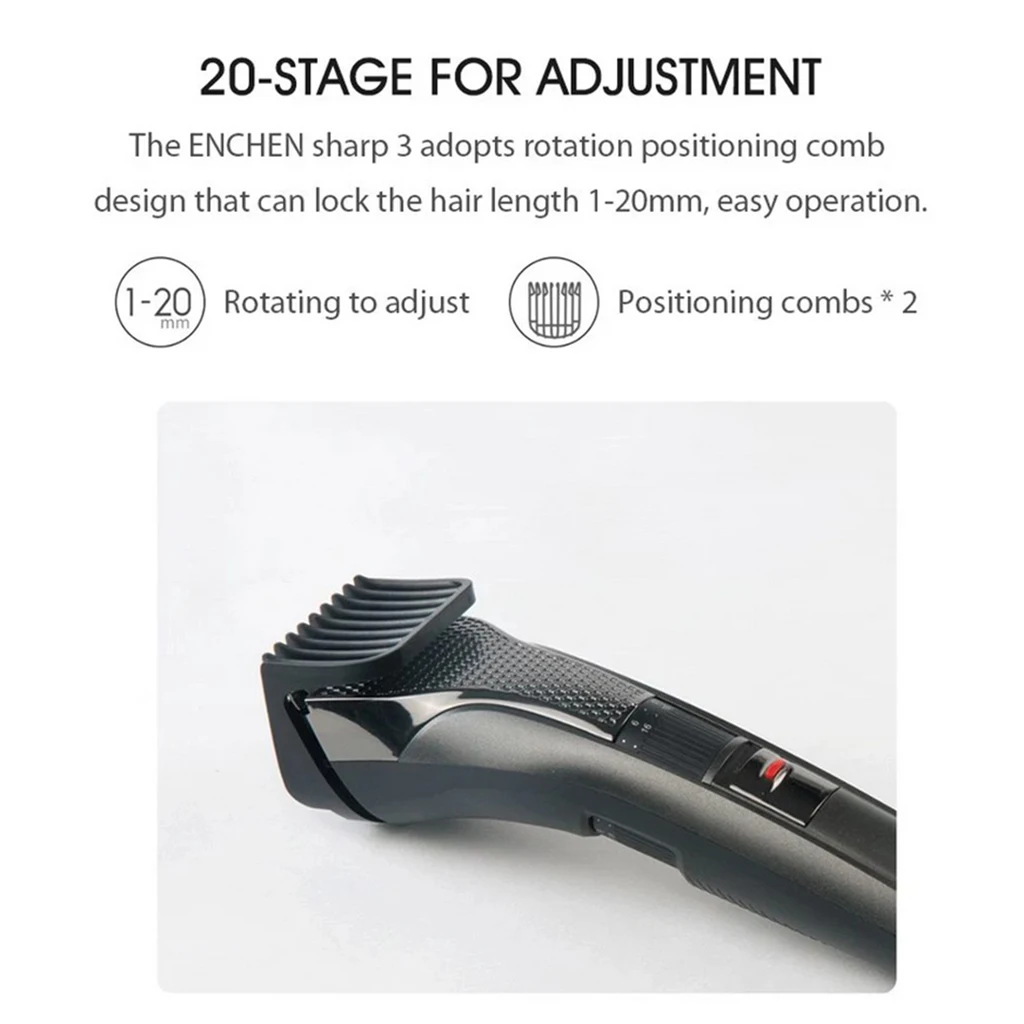 Триммер для волос ENCHEN Sharp 3 Электрический перезаряжаемый триммер с usb разъемом