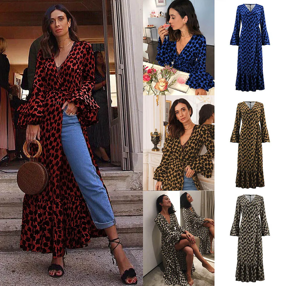 Размера плюс новая мода женские сексуальные платья с v образным вырезом и