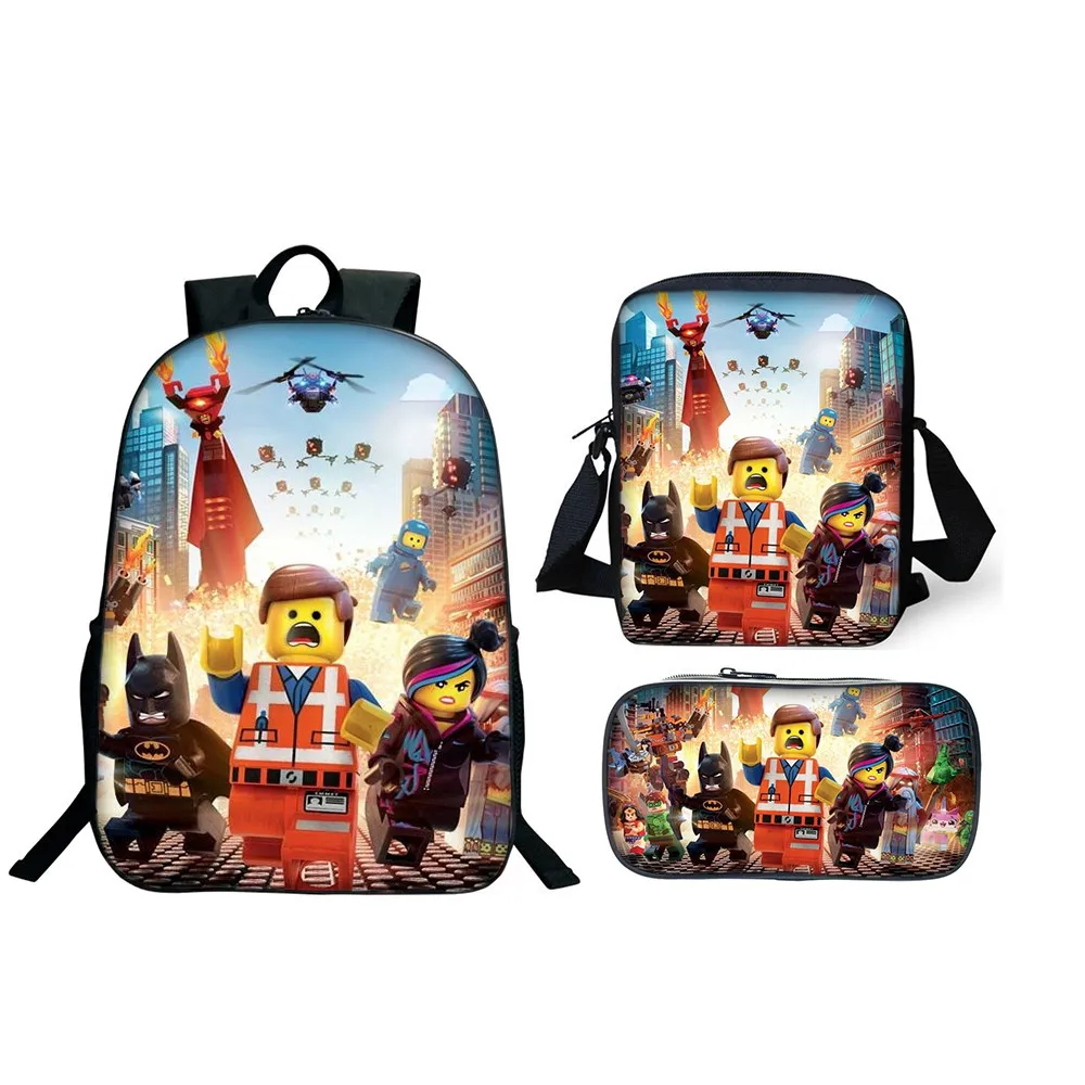 Рюкзак для мальчиков и девочек Ninjago Games 3 шт. школьный ранец подростков с usb