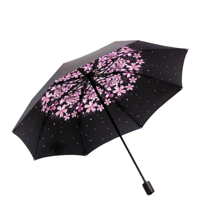 

NEW Vinyl Umbrella Tri-Fold Sun Protection Sun Umbrella Parasol Umbrella Rain Women Free Shipping