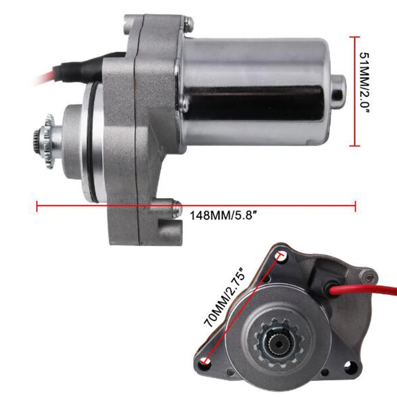 

STARTER MOTOR FOR 50CC 70CC 90CC 110CC 125CC GO KART DIRT BIKE SUNL ROKETA
