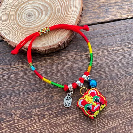 Дракон лодка фестиваль яркий веревочный браслет детская цветная нить плетеная