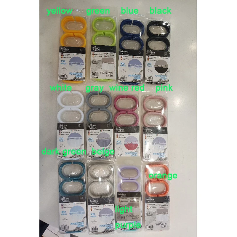 12 шт./компл. пластиковая C образная Ванна драпировка душ кольцо Петля Сгибаемая