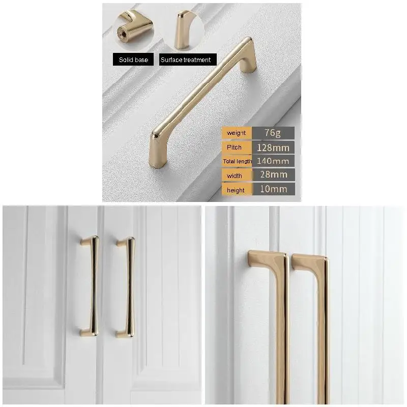 Ручки шкафа золотого цвета для ящика Тянет матовый латунь Кухня Спальня Ванная