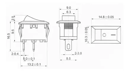 

ON/OFF KCD1-101 Rocker Switch 10*15mm 117S 2-Pin 250V3A 125V6A ON-OFF Black Plastic 2Pin dip 10pcs/lot