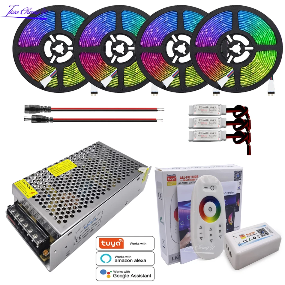 Лента светодиодная беспроводная гибкая с Wi-Fi и адаптером питания 2 4 ГГц 12 в пост.