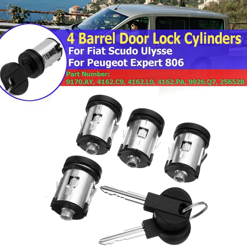 

Car Barrel Door Locks Keys Set 9170.AY 4162.C9 for Fiat Scudo for Citroen Dispatch Synergie Xantia Xm Expert for Peugeot 806