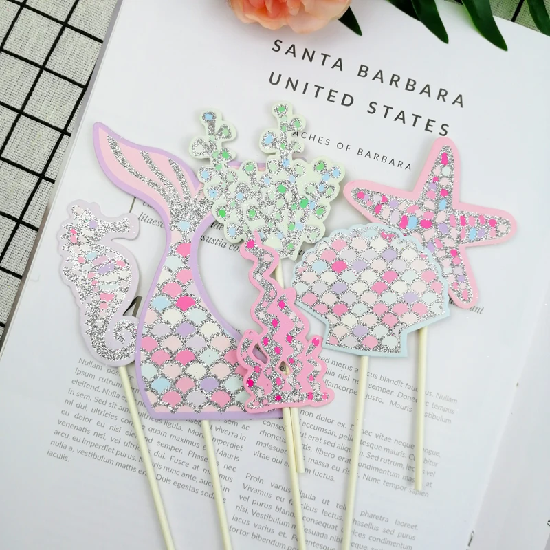 Блестящий подводный мир торт Топпер домашнее украшение торта выпечки детей день