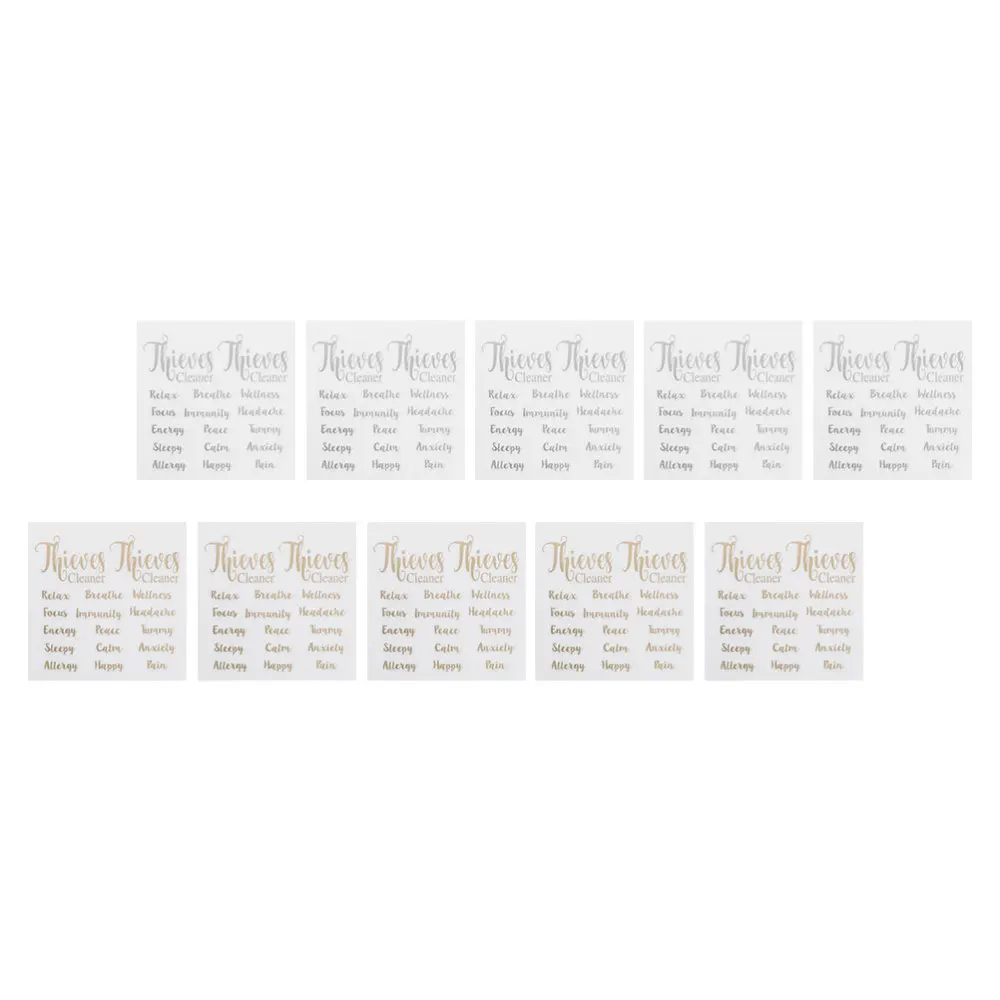 

10 Sheets Essential Oil Labels Adhesive Bottle Stickers Bottles Markers