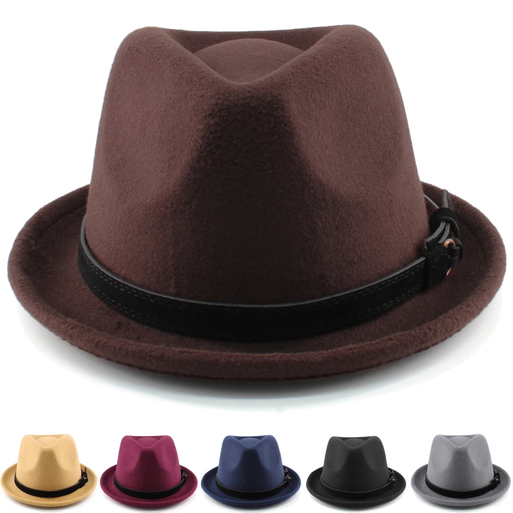 

Men Women Fedora Hats Trilby Sunhats Panama Caps Classial Retro Jazz Outdoor Travel Party Street Style Winter Warm Size L 7 1/4