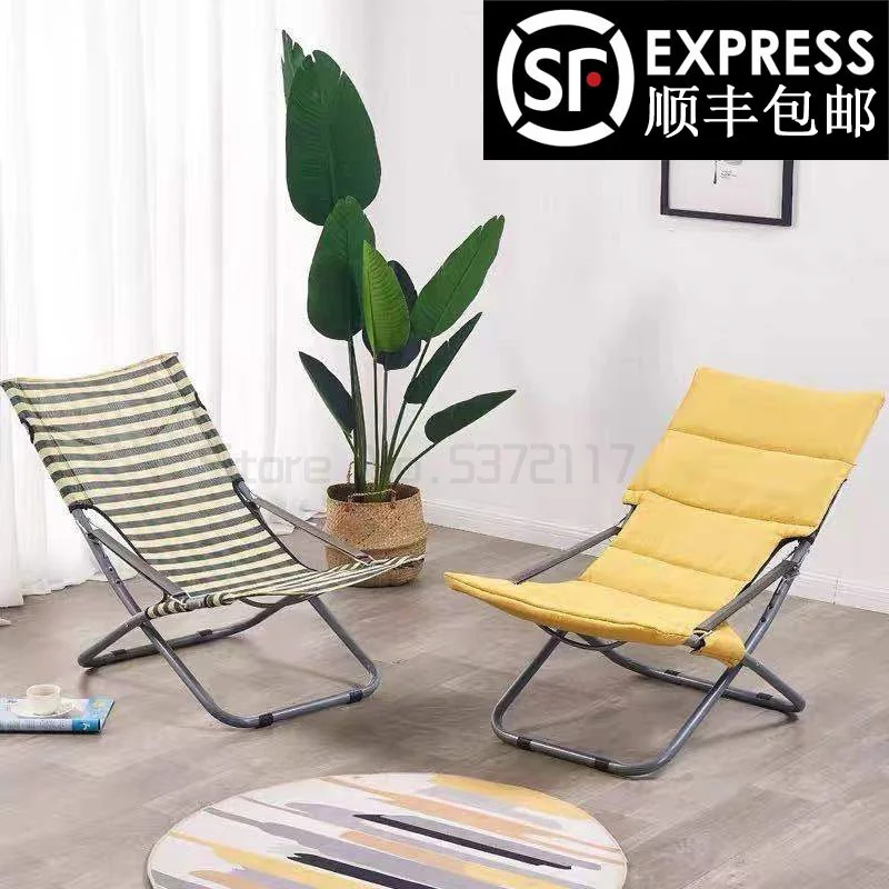 구매 런치 라운지 의자 가정용 접이식 의자 야외 레저 간단한 등받이 게으른 휴대용 의자