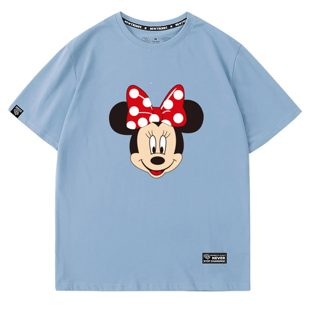 Стильная футболка с Минни Маус бантом в горошек мультяшным принтом круглым
