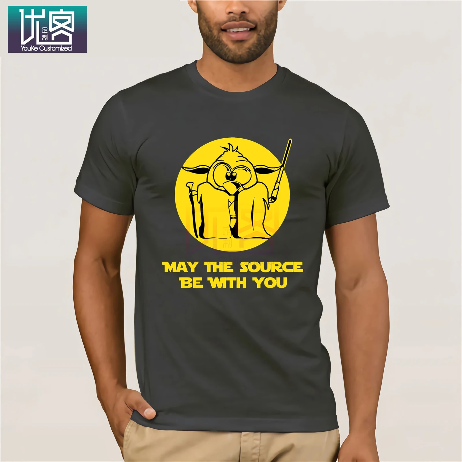 Футболка Linux Tux Penguin May The Source Be With You потрясающие уникальные хлопковые футболки с