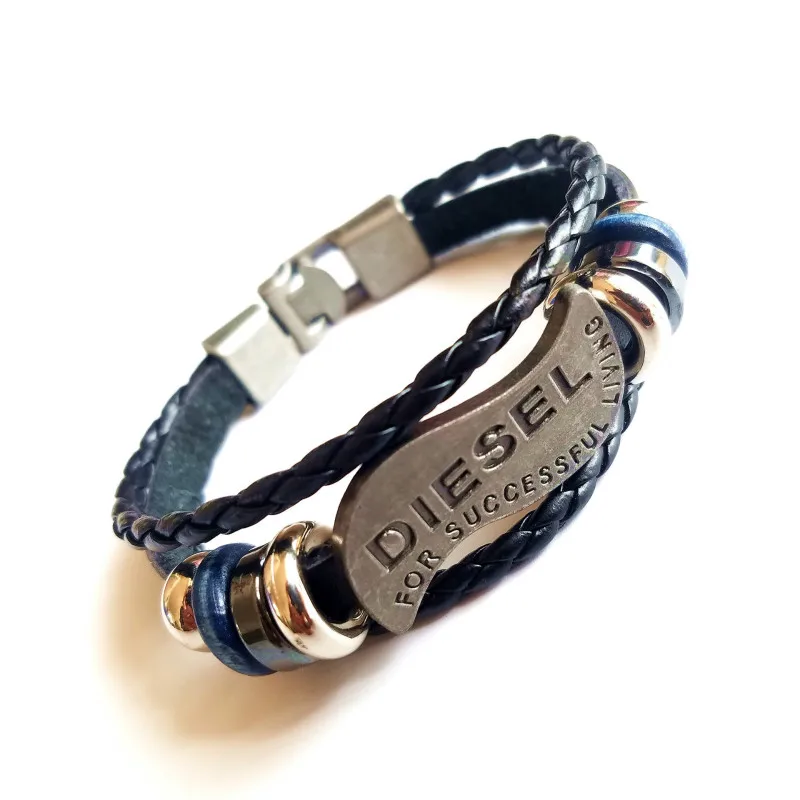 Многослойный браслет мужские повседневные модные плетеные кожаные браслеты для