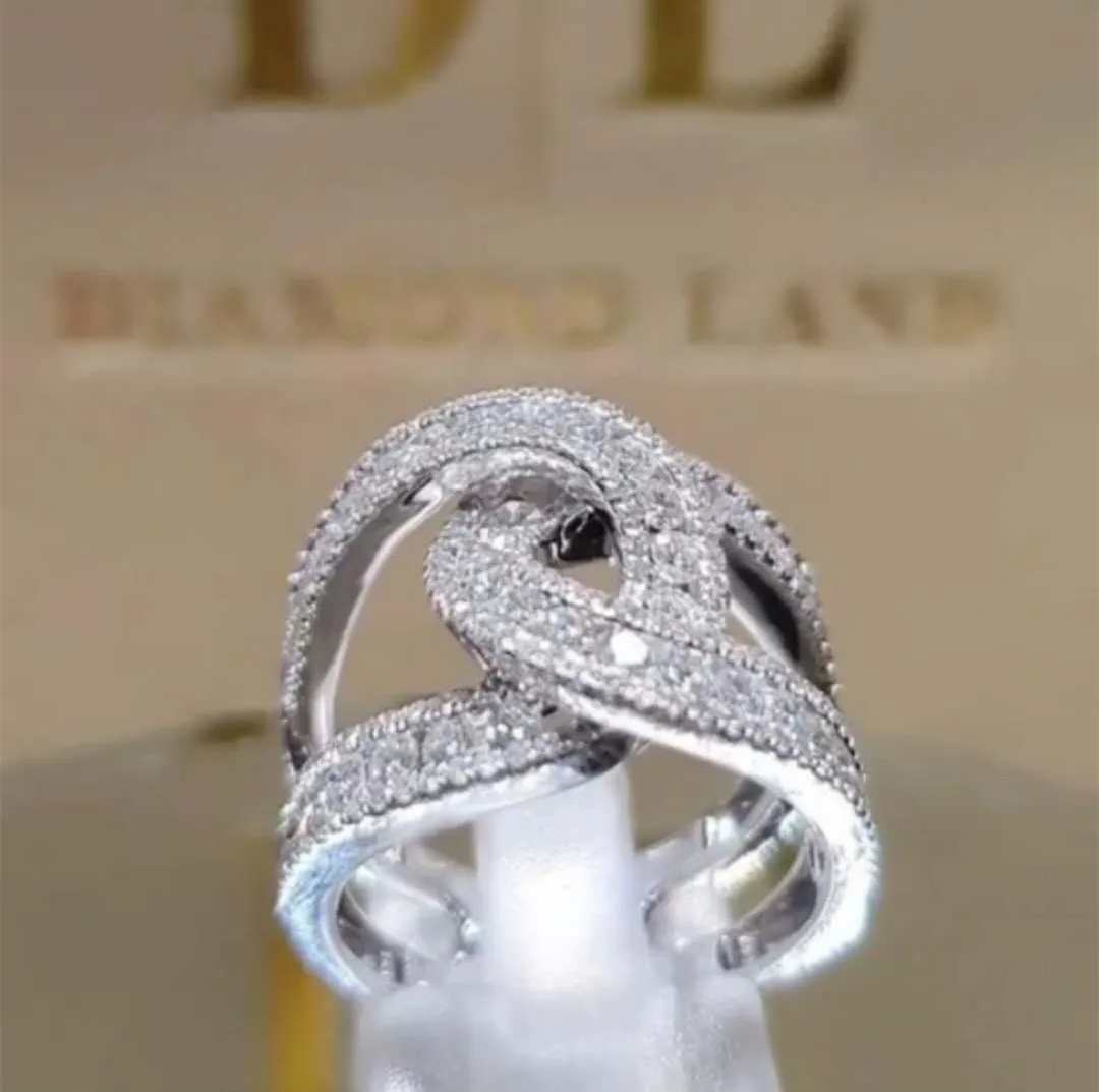 

Good Love Popular Jewelry Fashion Cross Winding Full Drill Light Luxury Ring The New Light Of Luxury Women Rings Wind