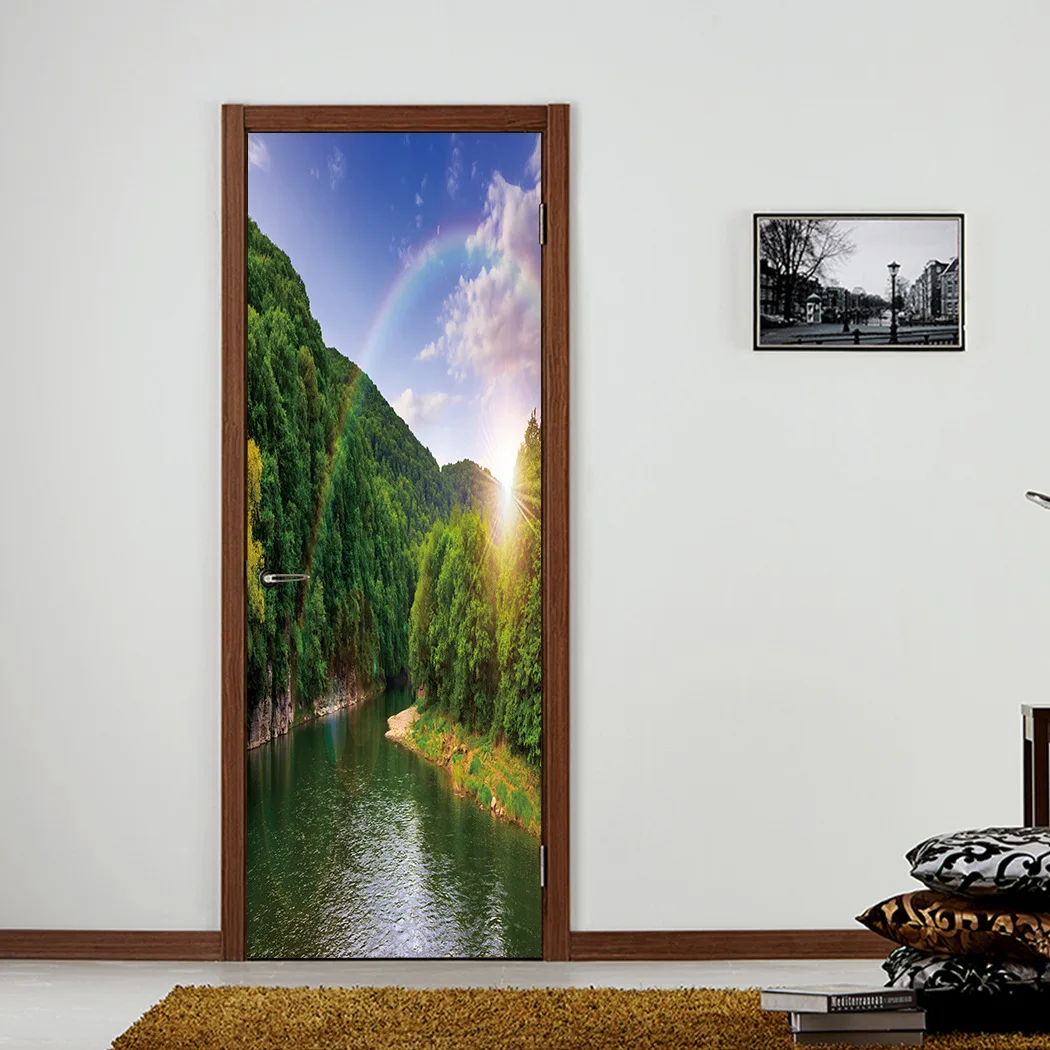 Креативная 3D наклейка на дверь для гостиной спальни домашний дизайн