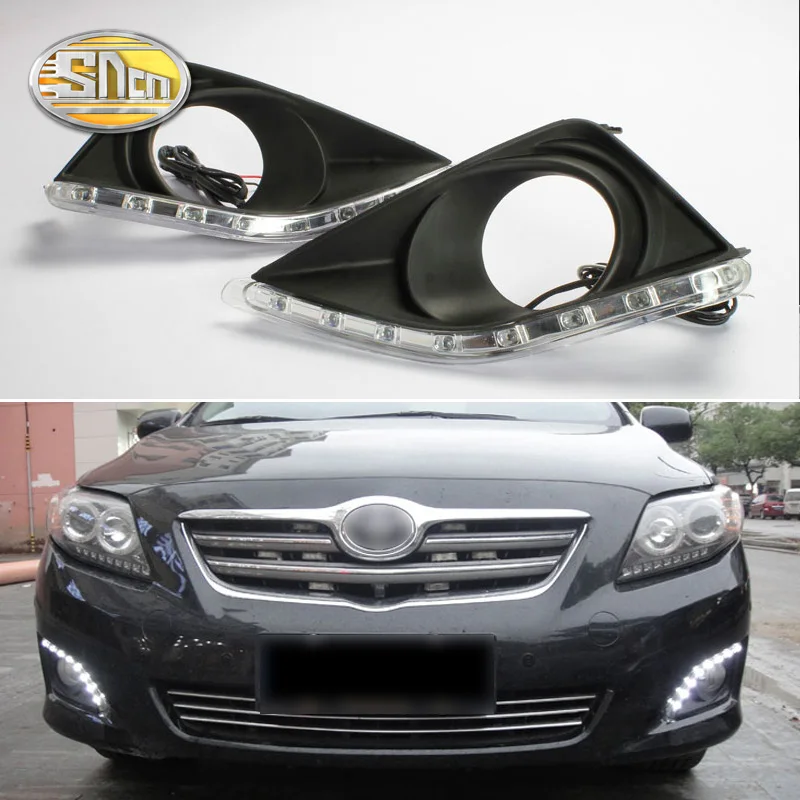 Автомобильные светодиодные ДХО дневные фары для Toyota Corolla 2007 2008 2009 2010 ходовые