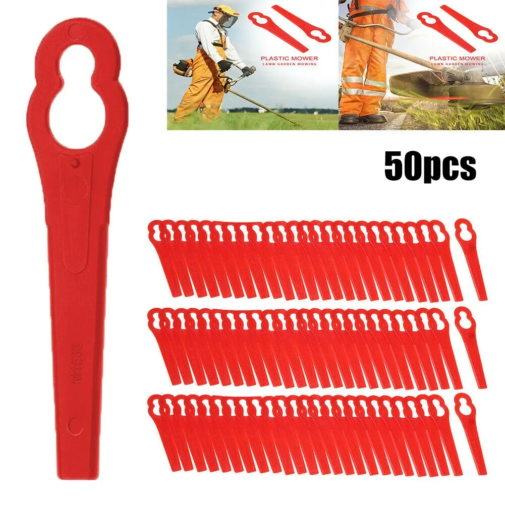 

50 Pcs Lawn Mower Plastic Blade For ALDI / Hofer Gardenline GLART 18 Li Cordless Grass Trimmer Accessories
