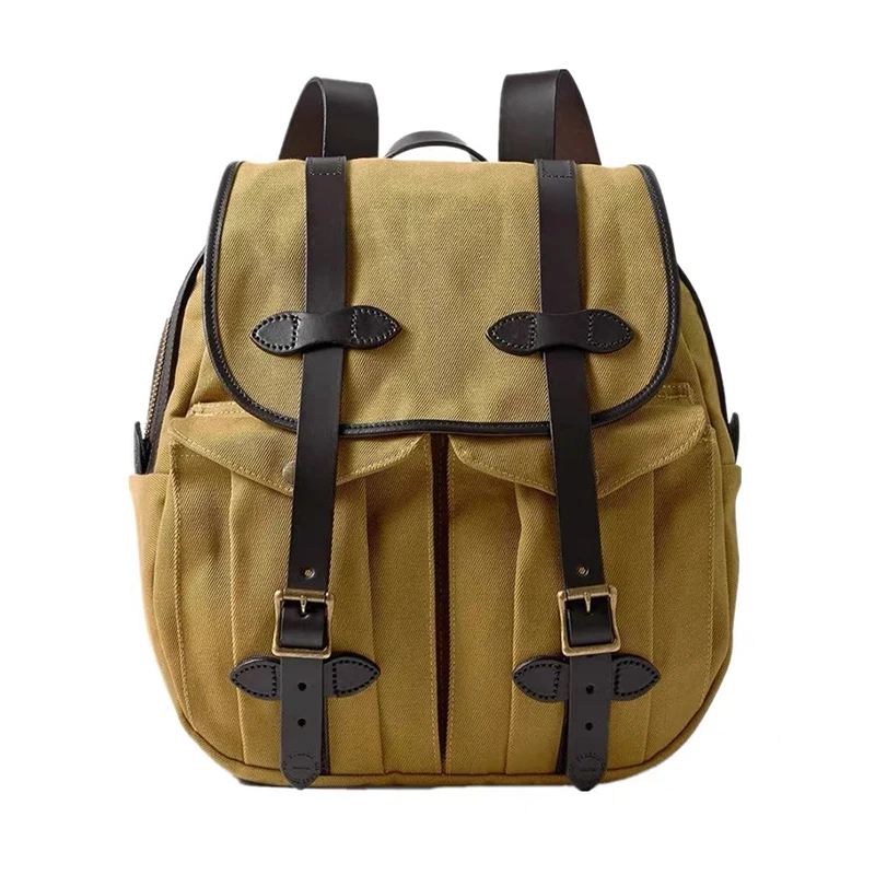 CD70262 AVFLY Size 34x 39 X 11cm Super Quality Backpack Genuine Cowhide & 22oz Wax Canvas Water Proof YKK Zipper Vintage Bag