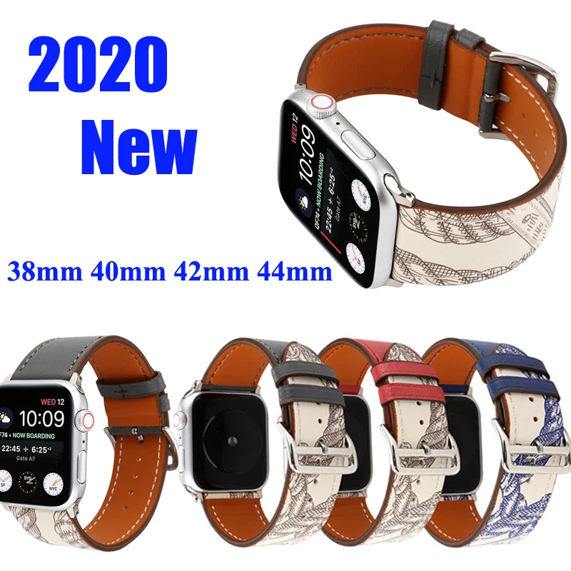Кожаный ремешок для Apple Watch Series 5 4 3 2 1 Iwatch 38 мм 42 Аксессуары браслета наручный часов