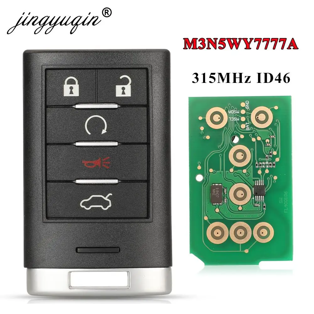 Пульт дистанционного управления jingyuqin 315 МГц ID46 M3N5WY7777A 5 кнопок для Cadillac CTS 2008-2015 STS